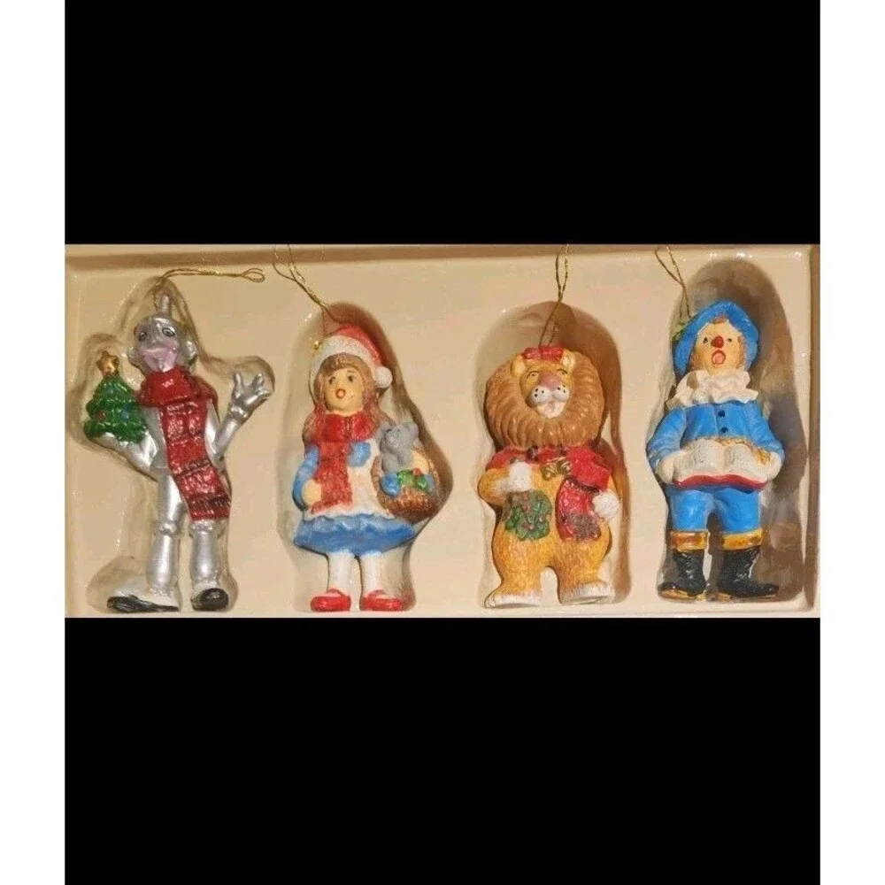Wizard Of Oz Christmas Ornaments Kurt Adler 4pc Vtg 90’s Santa's World #H1389